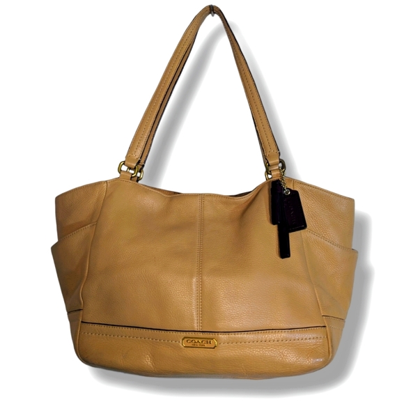 Coach | Retro Leather Canvas Tan Red Beige Handbag Tote Bundle - Picture 4 of 7